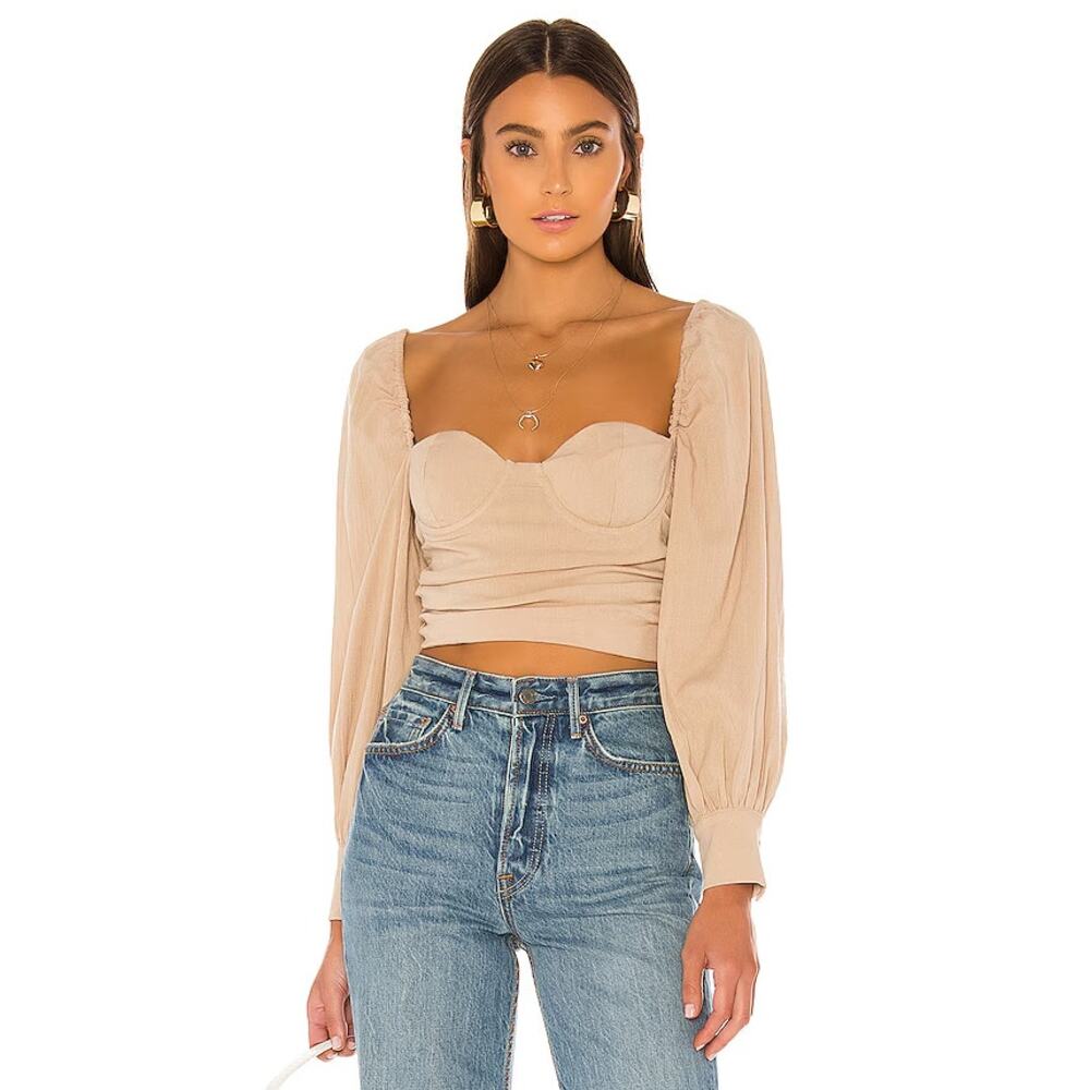 Majorelle Revolve Beige Emily Top